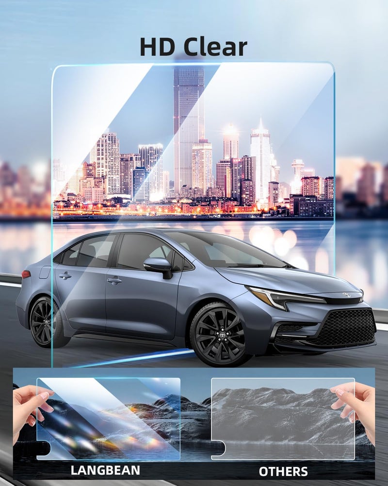 LANGBEAN 2 PC Screen Protector Compatible With 2023 2024 Toyota Corolla/Corolla Cross /RAV4 LE XLE, 8 Inch HD Clear Navigation Display Tempered Glass for Corolla Accessories - Image 4